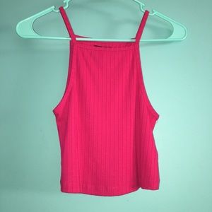 Pink tank top crop top